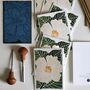 Linocut Gardenia Flower Notecards Set Of Eight, thumbnail 6 of 8