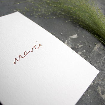'Merci' Hand Foiled Thank You Card, 3 of 3
