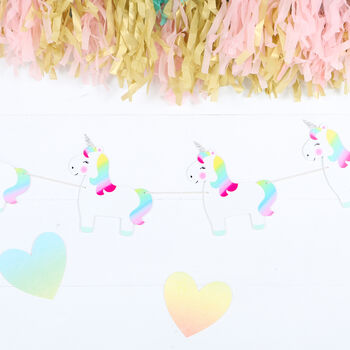 Wooden Unicorn Birthday Room Bunting Garland Decoration, 2 of 2