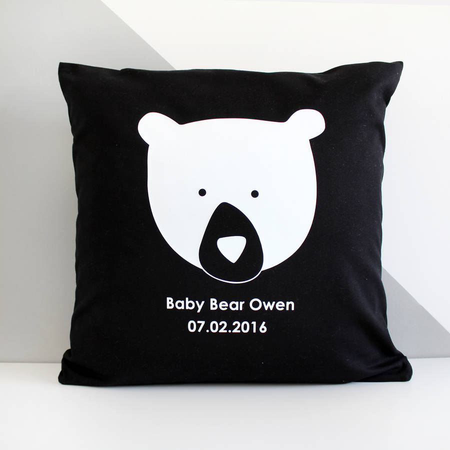 baby bear, personalised cushion cover by heather alstead design