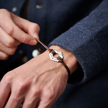 Personalised Men's New Baby Sterling Silver Bracelet, 3 of 4