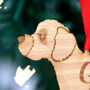 Cavapoo Personalised Xmas Wooden Dog Decoration, thumbnail 2 of 6