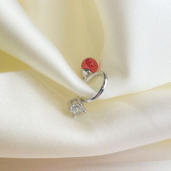 Sterling Silver Crystal Reversible Ear Cuff, 4 of 4