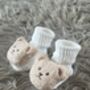 White Ribbed Teddy Bear Baby Socks, thumbnail 8 of 8