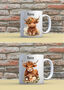 Personalised Highland Cow 11oz White Coffee/Tea Mug, thumbnail 2 of 3