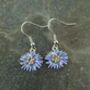 Aster Blue Flower Drop Earrings, thumbnail 4 of 6