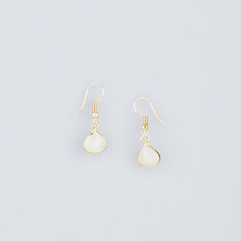 White Opal Teardrop Earrings, 3 of 12