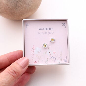 British Birth Flower Earrings Sterling Silver, 11 of 12