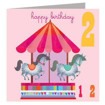 Merry Go Round 2nd Birthday Card, 2 of 4
