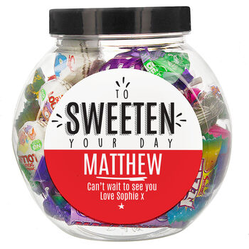 Personalised To Sweeten Your Day Sweet Jar, 2 of 3