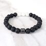 Men's Moonstone And Lava Bead June Birthstone Bracelet, thumbnail 4 of 10