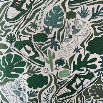 Sneaker X Plant Green Woven Jaquard Blanket, 4 of 7