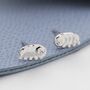 Sterling Silver Water Bear Stud Earrings, thumbnail 6 of 12