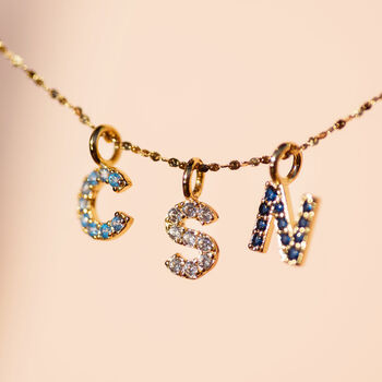 Personalised Family Birthstone Initial Charm Necklace, 2 of 8
