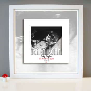 Personalised Baby Scan Announcement Framed Print, 2 of 3