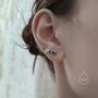 Clear Cz Droplet Crawler Earrings Sterling Silver, thumbnail 5 of 10