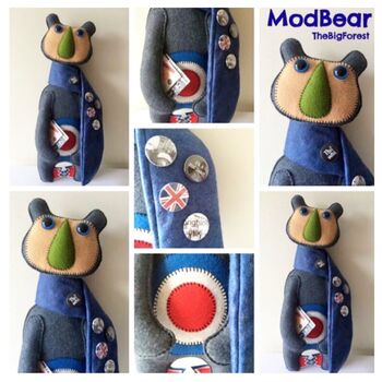 Mod Bear Handmade Decorative Display Doll, 2 of 5