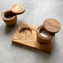 Italian Olive Wood Pot And Stand Set, thumbnail 6 of 8