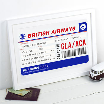 Personalised Boarding Pass Print, 7 of 8