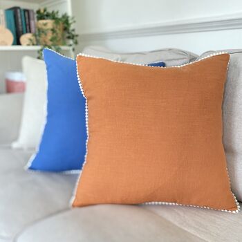 Linen Cushion With Mini Flower Trim, 7 of 10