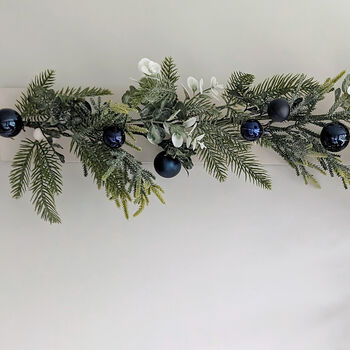 Navy Bauble Pine Garland, 2 of 4