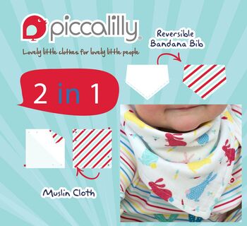 Muslin Bib And Burp Cloth For Baby | Puffin Print, 6 of 9