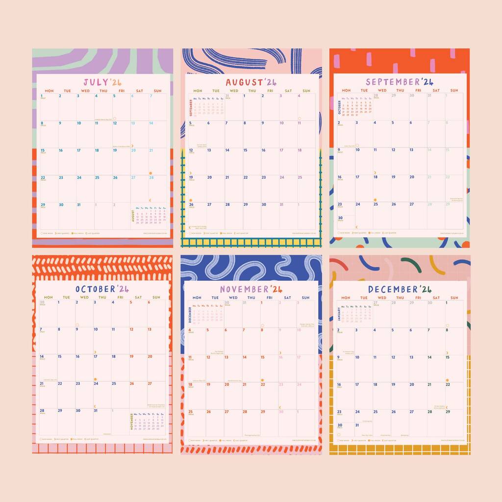 Mid Year A4 Calendar 2024 2025 Colour Flow By Good Tuesday