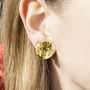 Hammered Rose Gold Plated Silver Clip On Earrings, thumbnail 2 of 3