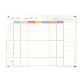 Personalised Weekly Family Command Centre Whiteboard Multi Coloured, 5 of 7