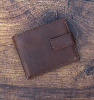 Personalised Men's Card Holder Leather Wallet Rfid, 3 of 12