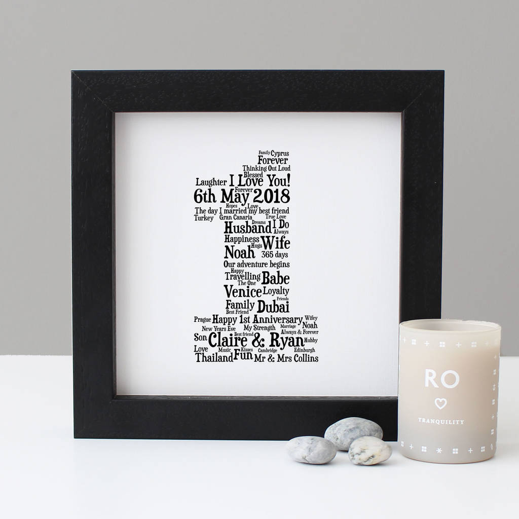 Personalised Gifts For Anniversary
 Personalised paper 1st Anniversary Gift Print By Hope