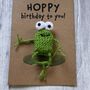 Frog Hoppy Birthday Crochet Birthday Card Handmade, thumbnail 3 of 12
