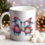 Personalised Elephant Love Couple In Christmas Jumpers Mug B, thumbnail 1 of 2