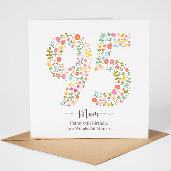 Floral Fun Personalised 95th Birthday Card, 3 of 5