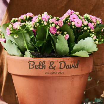 Personalised Wedding / Engagement Terracotta Flower Pot, 3 of 3