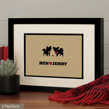 Personalised Papillon Print For One Or Two Dogs, 10 of 11