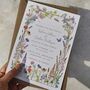 Cottage Garden Wildflowers A5 Wedding Invitation, thumbnail 4 of 7