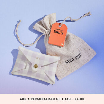 Personalised Gingham Print Leather Card + Coin Purse, 5 of 5