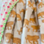 Handmade Block Print Dohar Blanket | Baby Blue Tiger, thumbnail 3 of 7