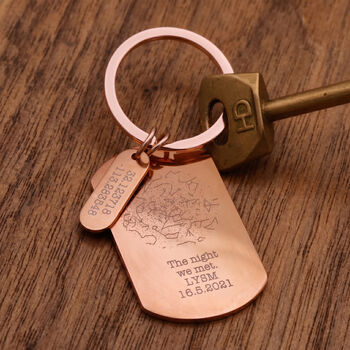 Star Map Memorable Date Dog Tag Keyring, 5 of 9