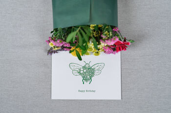 ‘Happy Birthday’ Fresh Flower And Card Letterbox Gift, 3 of 12