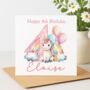 Personalised Unicorn Birthday Card, Age One To Five Birthday Card, thumbnail 4 of 5