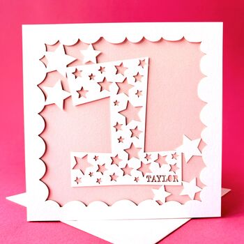 Personalised Stars Age One Birthday Card, 2 of 4