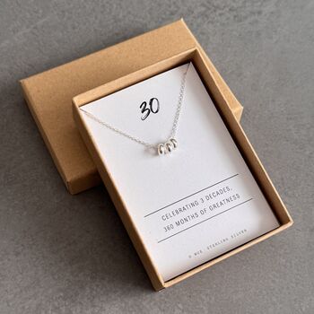 30th Birthday Necklace In Sterling Silver, 3 of 7