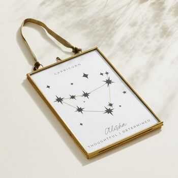 Personalised Celestial Zodiac Hand Stitched Print, 6 of 9