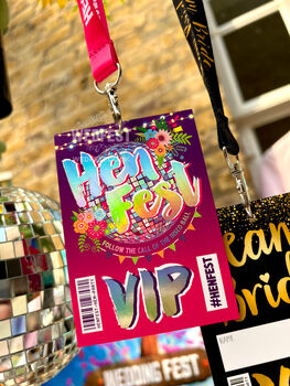 Henfest Disco Bride Festival Hen Party Vip Lanyards, 4 of 7