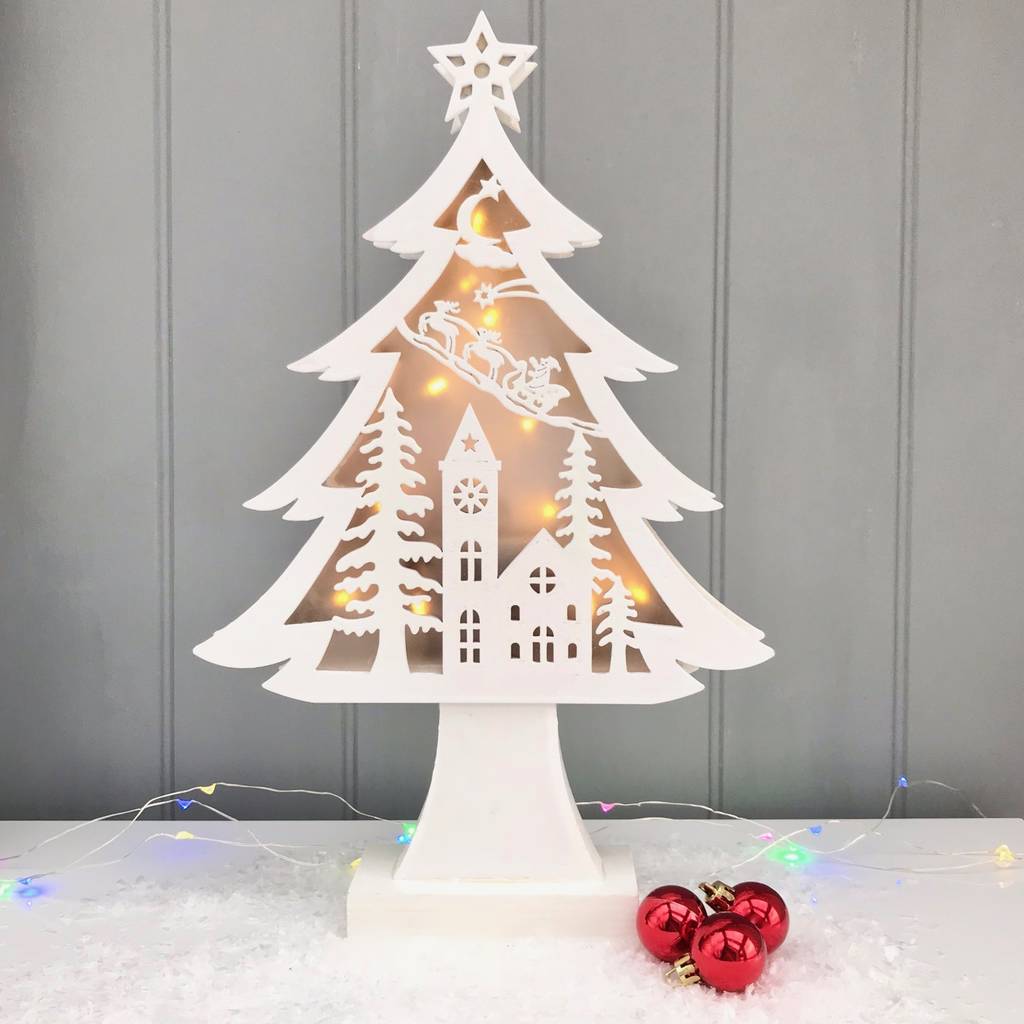 light up tree scene by pink pineapple home & gifts