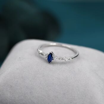 Vintage Inspired Sapphire Blue Cz Ring, 4 of 10