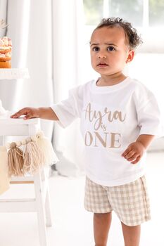 Embroidered Personalised Birthday T Shirt Available In Ages One To Seven, 2 of 9