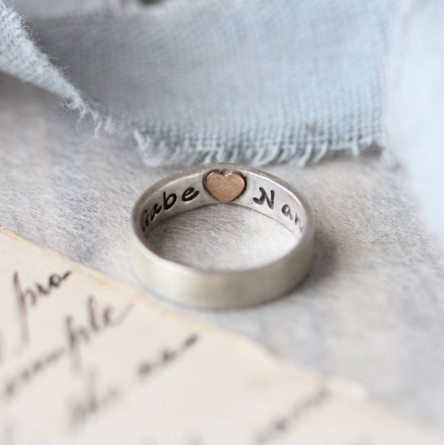 heart imprint personalised ring by morgan & french | notonthehighstreet.com